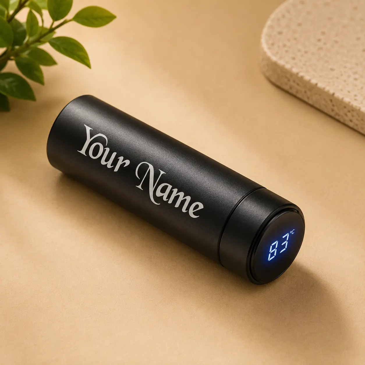 Customized Temperature Display Stainless Steel Water Bottle | Personalized Name & Photo Bottle | Vacuum Insulated Flask | Hot & Cold Bottle | Vishwakarma Gifts