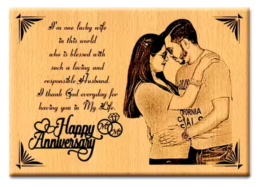 Happy Anniversary Wooden Photo Frame