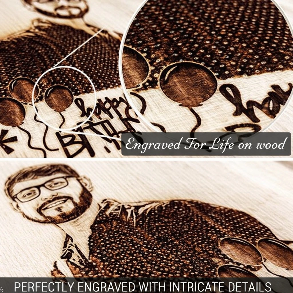 Natural Wooden Engraved Plaque with bark for Wedding Anniversary - View 4 | Vishwakarma Gifts