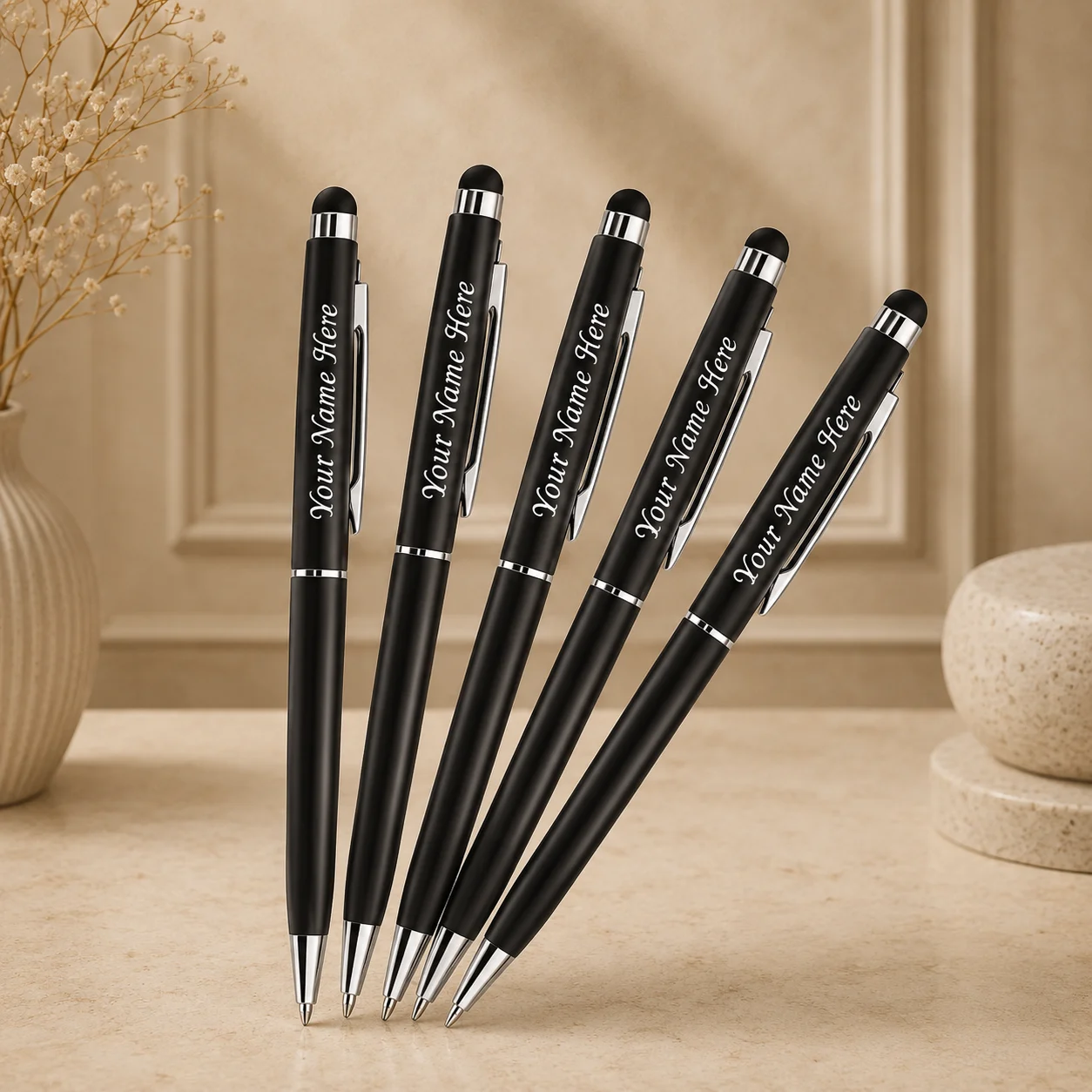 Personalized 5 Pen Gift Set with Name | Custom Engraved Metal Pens | Premium Executive Pen Set | Corporate & Birthday Gift