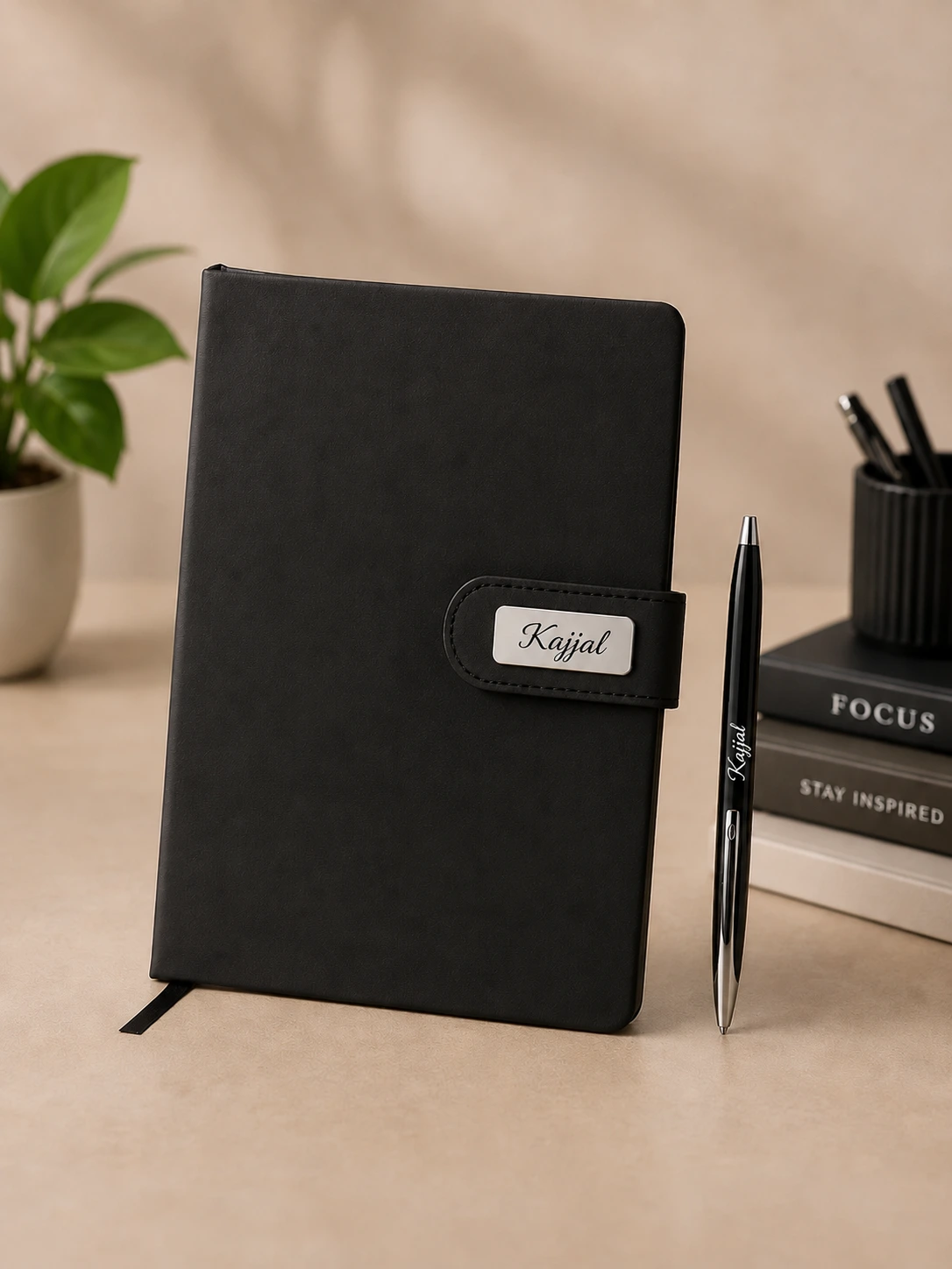 Personalized Diary & Pen Gift Set | Custom Name Engraved Notebook with Metal Pen | Premium Corporate & Birthday Gift - View 2 | Vishwakarma Gifts